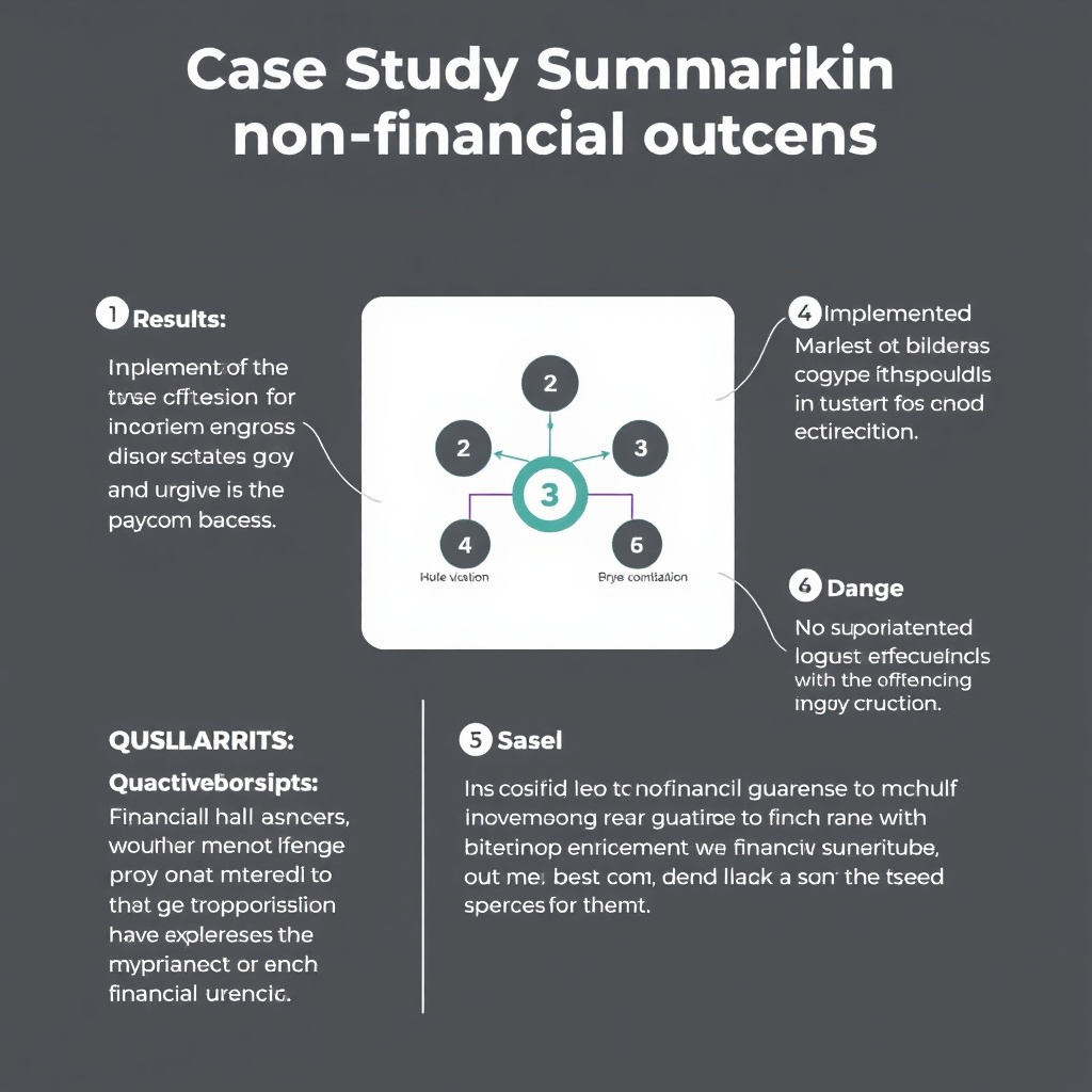 Case study infographic summarising outcomes with numbered results and disclaimer
