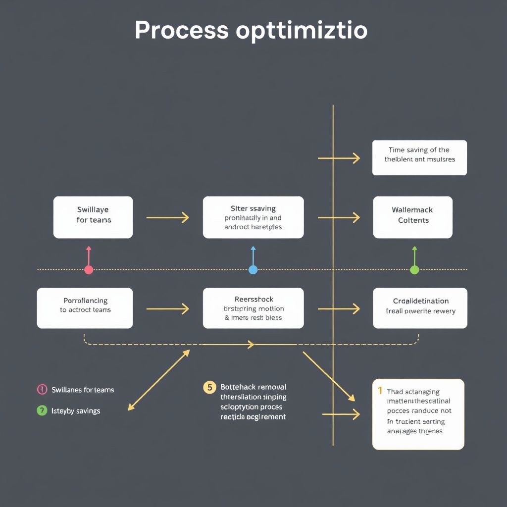 Flowchart of optimised process with swimlanes and time-savings bars